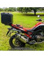 HONDA AFRICA TWIN 1000/1100 > BAULETO 39 L ALUMINIO (1 CAPACETE) + SUP EM AÇO PRETO (MODELOS ATÉ 2021)