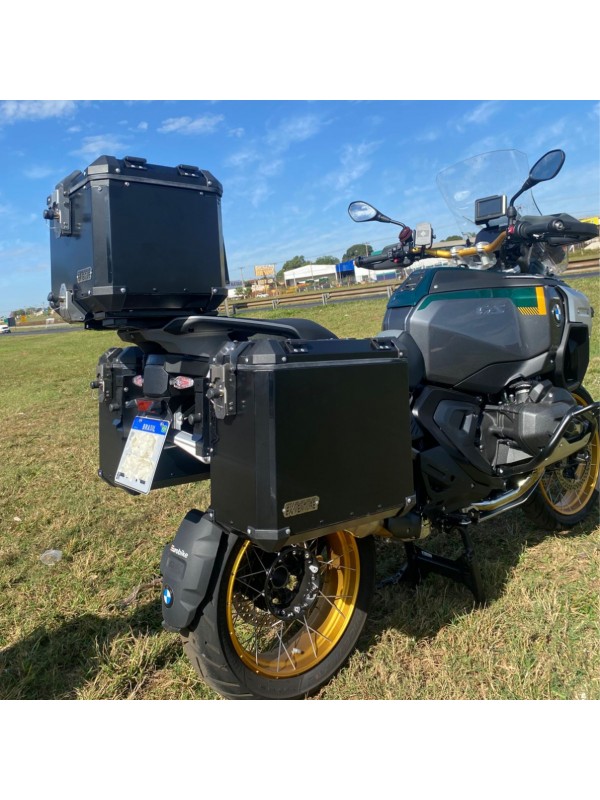 BMW R1300 GS ADV - KIT Baus lat. aluminio 44/43 L + BAULETO 39 L encaixe em aço direto no suporte original BMW (nao necessita suporte adicional) BMW R1300 GS ADV - KIT Baus lat. aluminio 44/43 L + BAULETO 39 L encaixe em aço direto no suporte original BMW (nao necessita suporte adicional)