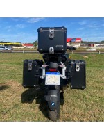 BMW R1300 GS ADV - KIT Baus lat. aluminio 44/43 L + BAULETO 39 L encaixe em aço direto no suporte original BMW (nao necessita suporte adicional)