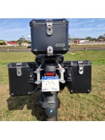 BMW R1300 GS ADV - KIT Baus lat. aluminio 54/53 L + BAULETO 39 L encaixe em aço direto no suporte original BMW (nao necessita suporte adicional)