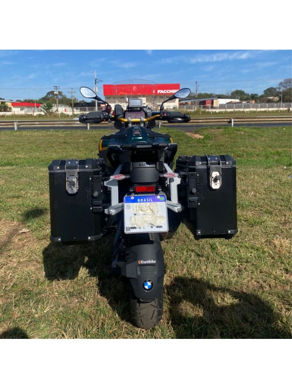 BMW R1300 GS ADV - Baus laterais aluminio 44/43 L encaixe em aço direto no suporte original BMW (nao necessita suporte adicional) BMW R1300 GS ADV - Baus laterais aluminio 44/43 L encaixe em aço direto no suporte original BMW (nao necessita suporte adicional)