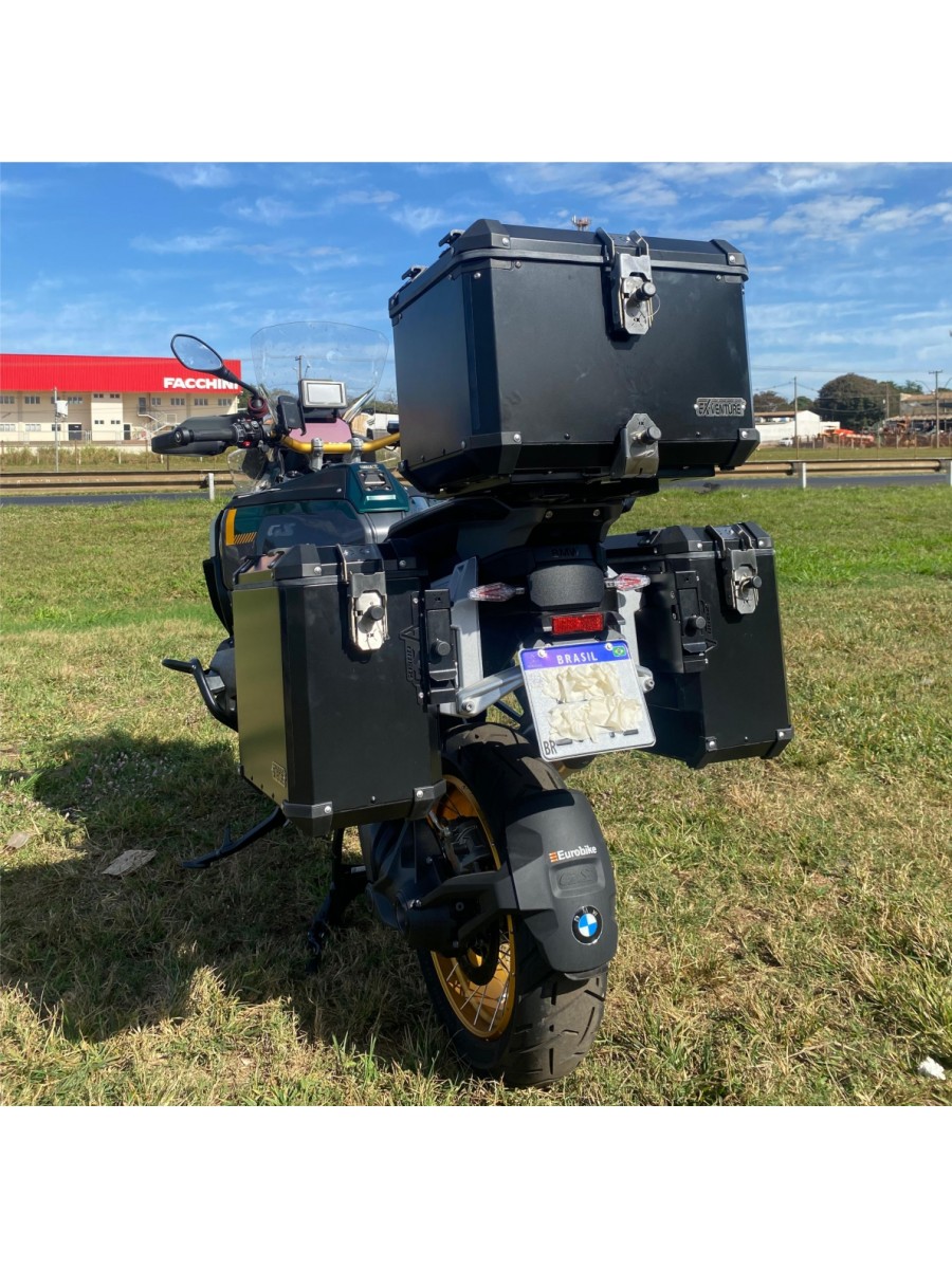 BMW R1300 GS ADV - KIT Baus lat. aluminio 44/43 L + BAULETO 49 L encaixe em aço direto no suporte original BMW (nao necessita suporte adicional) BMW R1300 GS ADV - KIT Baus lat. aluminio 44/43 L + BAULETO 49 L encaixe em aço direto no suporte original BMW (nao necessita suporte adicional)