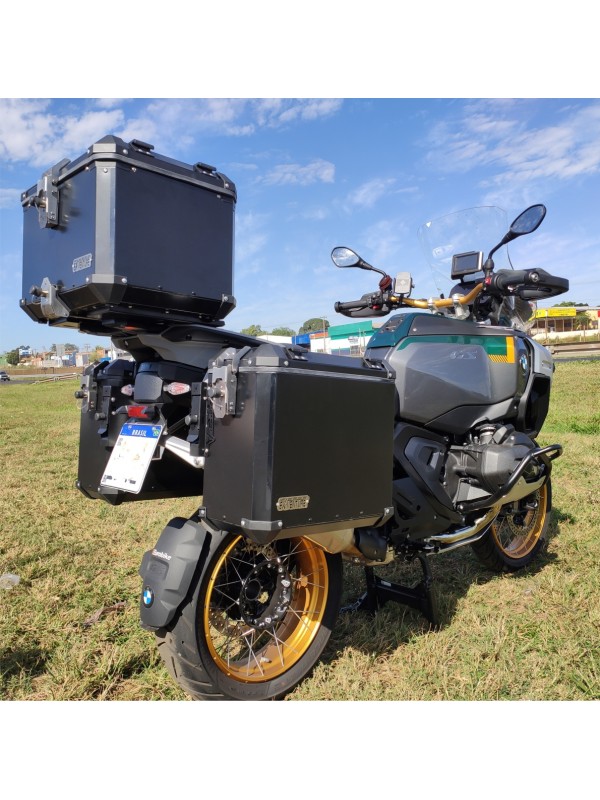 BMW R1300 GS ADV - KIT Baus lat. aluminio 44/43 L + BAULETO 49 L encaixe em aço direto no suporte original BMW (nao necessita suporte adicional) BMW R1300 GS ADV - KIT Baus lat. aluminio 44/43 L + BAULETO 49 L encaixe em aço direto no suporte original BMW (nao necessita suporte adicional)