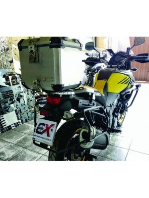 SUZUKI - VSTROM 650 a 1050> BAULETO 39 L  ALUMÍNIO (1 capacete) + SUPORTE AÇO
