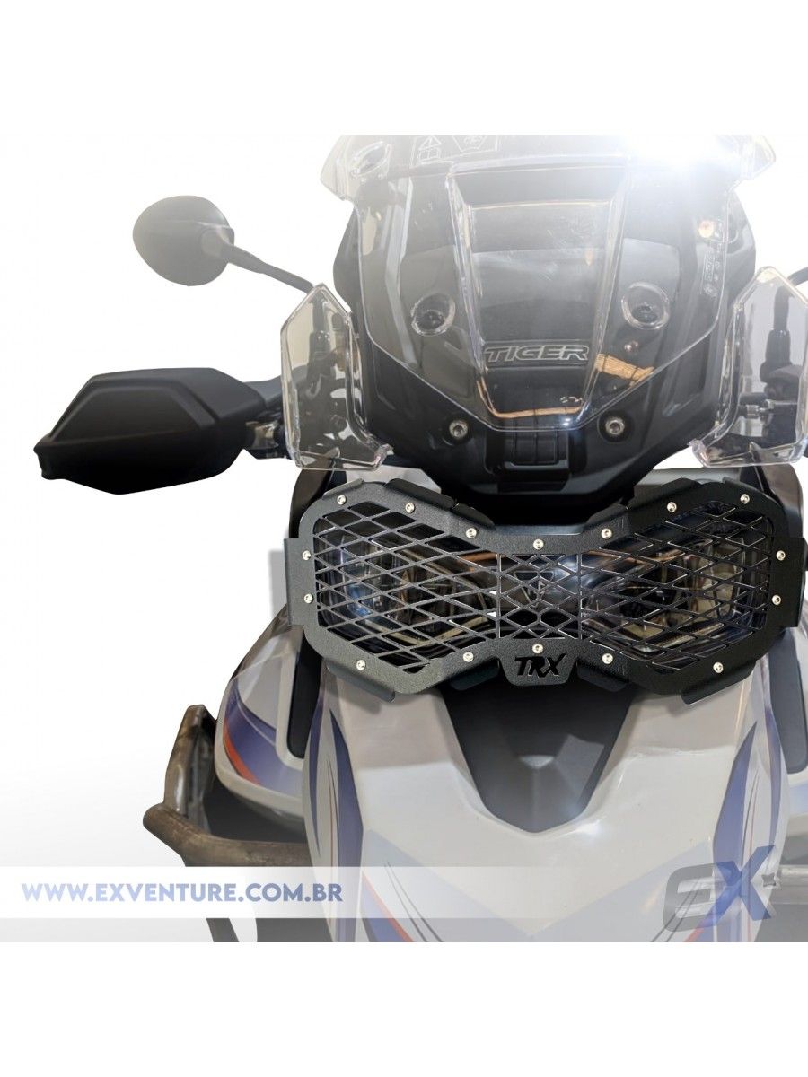 Triumph Tiger 900 protetor de farol aço aramado preto 2020 A 2022 sem suporte de fabrica