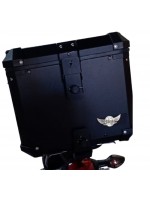 Bauleto 49 l aluminio Bmb universal c/ suporte aço reforçado - serve em todas as motocicletas (1 1/2 capacete)