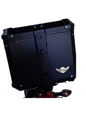 Bauleto 49 l aluminio Bmb universal c/ suporte aço reforçado - serve em todas as motocicletas (1 1/2 capacete)