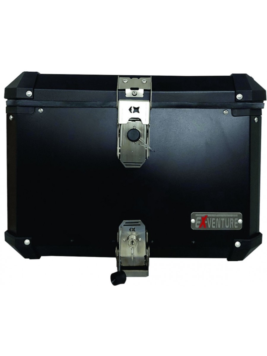 Bauleto 49 l aluminio universal c/ suporte aço reforçado - serve em todas as motocicletas (1 1/2 capacete)