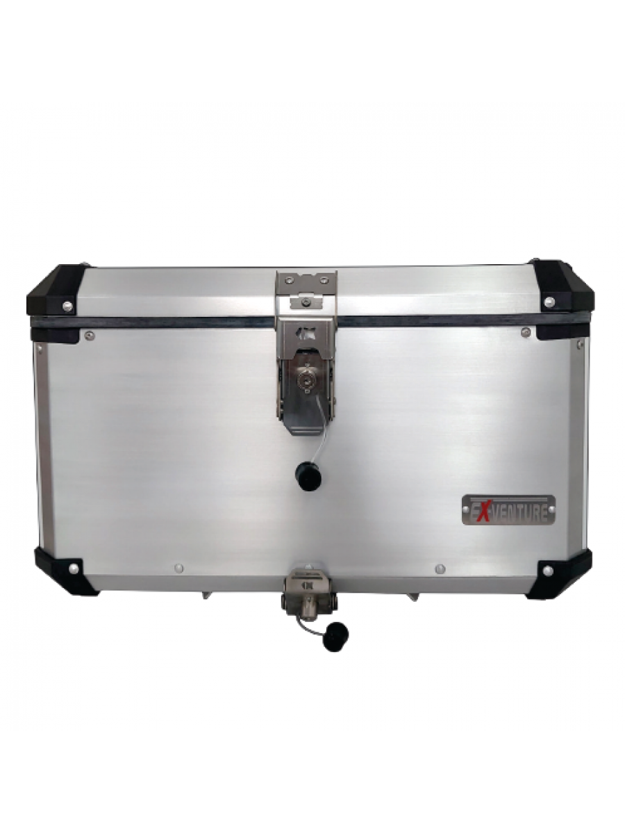 Bauleto 60 l aluminio universal c/ suporte aço reforçado - serve em todas as motocicletas (2 capacete)